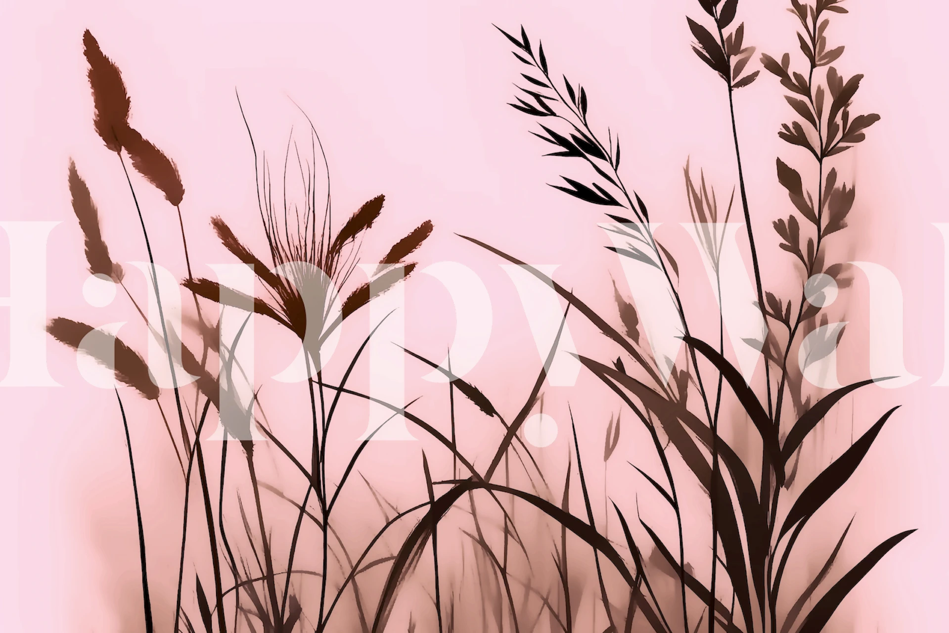 Dried Wildflowers papel de parede em um quarto