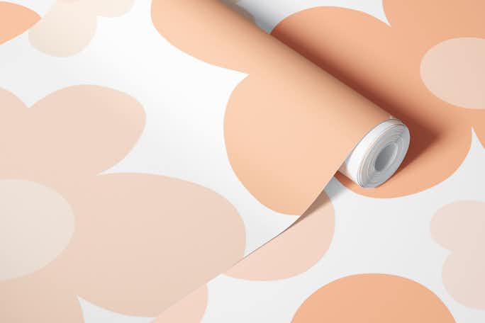 Peachy Daisies Retro Dream 1wallpaper roll
