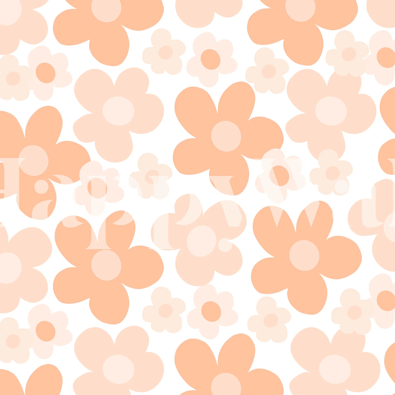Peachy Daisies Retro Dream wallpaper in a room
