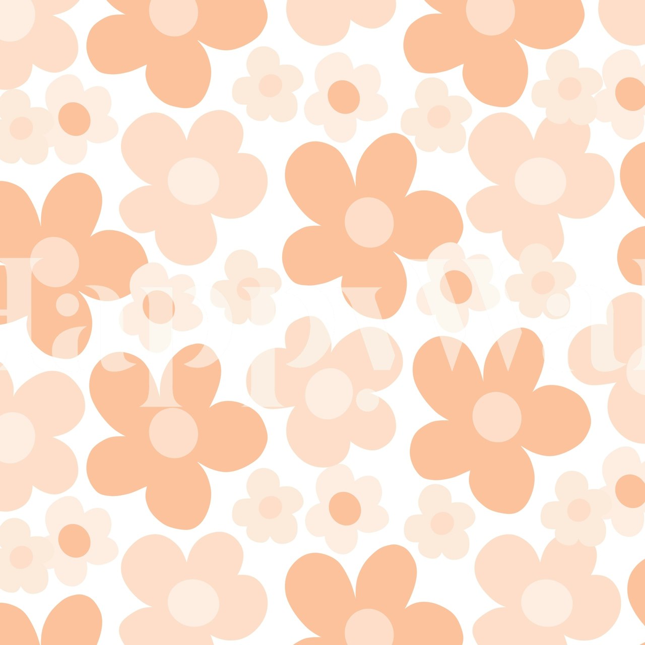 Peachy Daisies Retro Dream wallpaper in a room