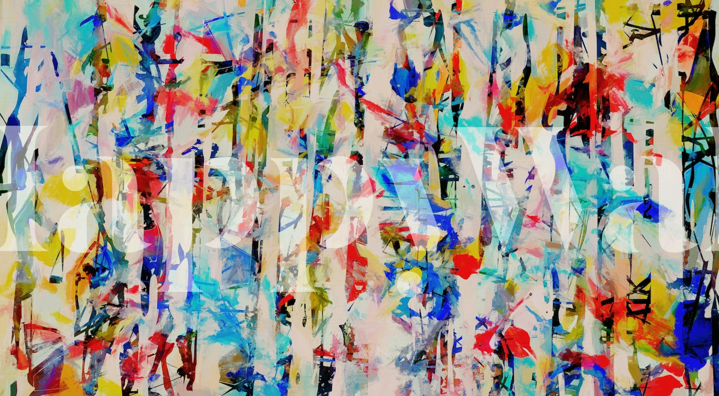 Colorful abstract shapes and patterns wallpaper