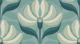 Retro Geometric Floral Calm Ice Blue Teal