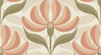 Retro Geometric Floral Peach Pastel Orange wallpaper