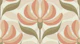 Retro Geometric Floral Peach Pastel Orange