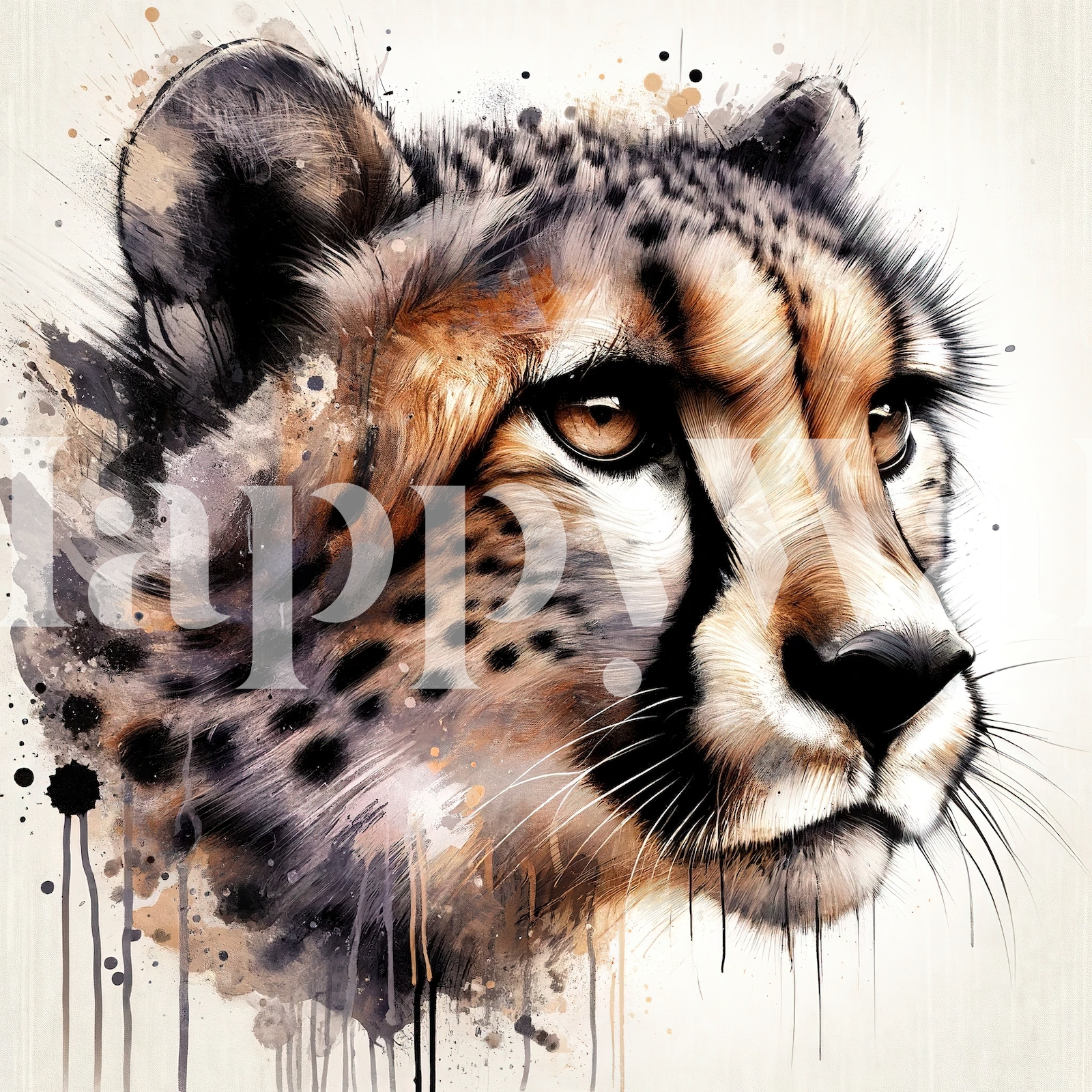 Watercolor Cheetah wallpaper | Happywall