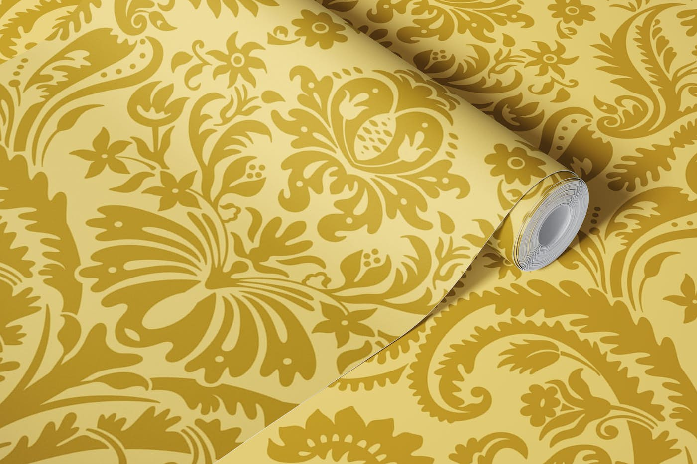 Damask Pattern 1 Golden wallpaper roll