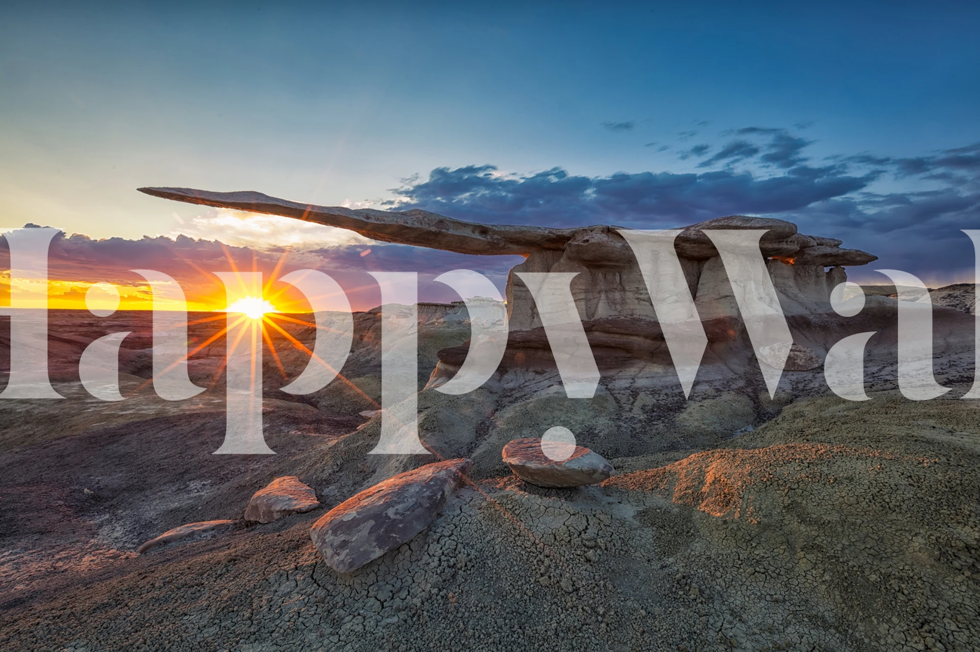 Sunset rock formation wall mural Glory of The King