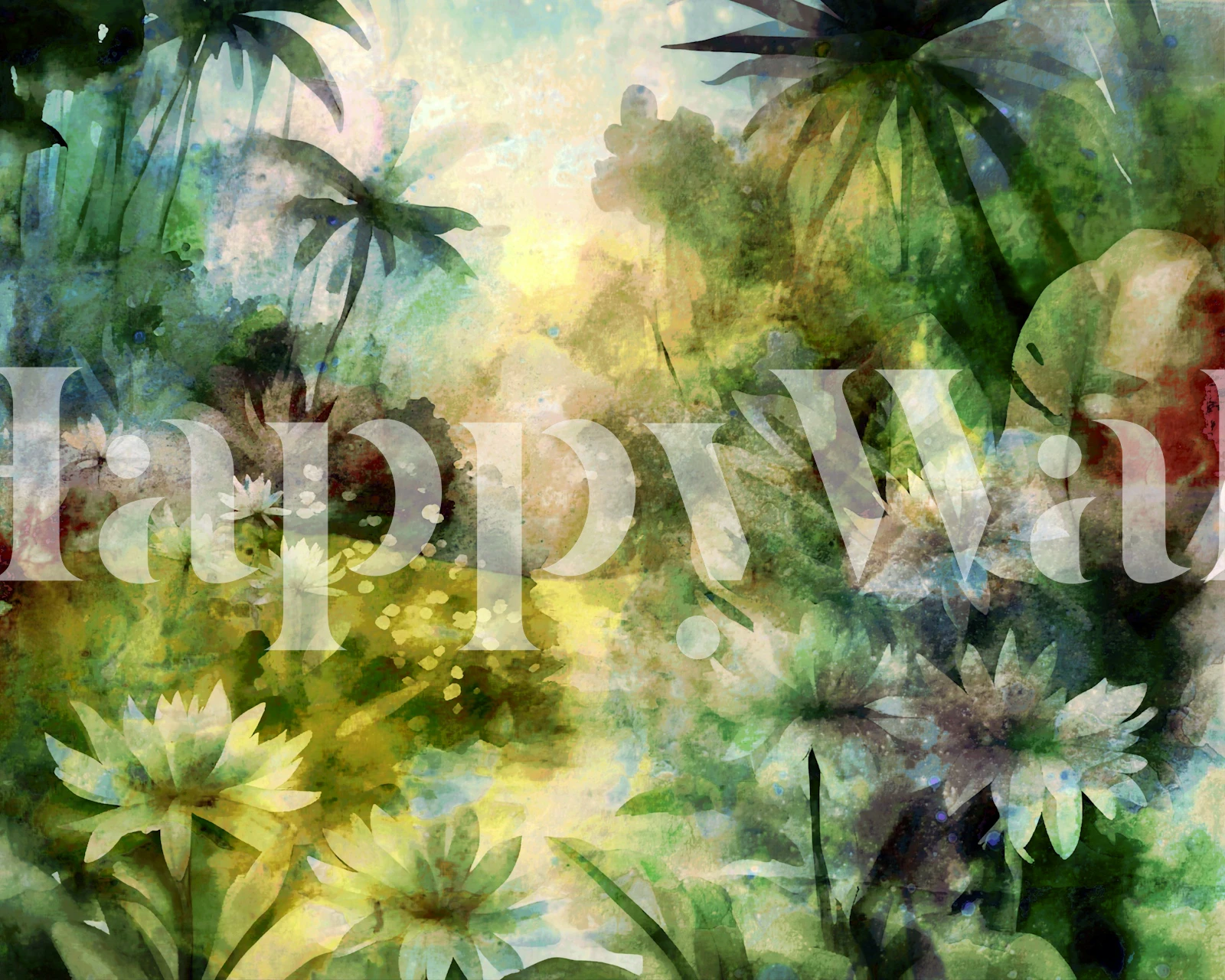 Tropical forest wallpaper design