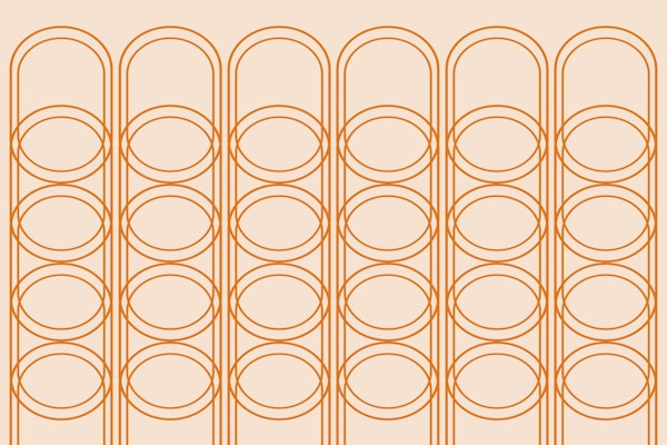 Peach Orange Vintage Arches