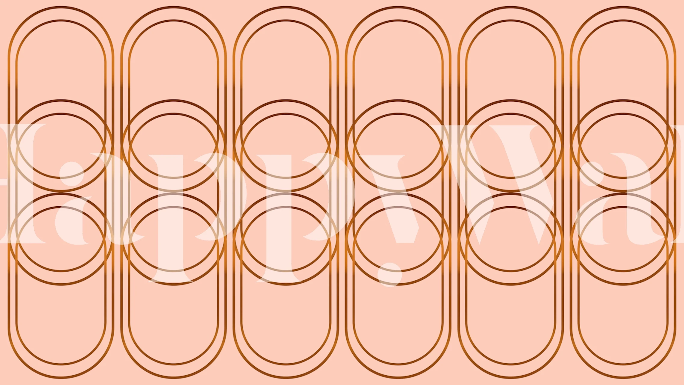 Papel tapiz Peach Art Deco en una habitación elegante