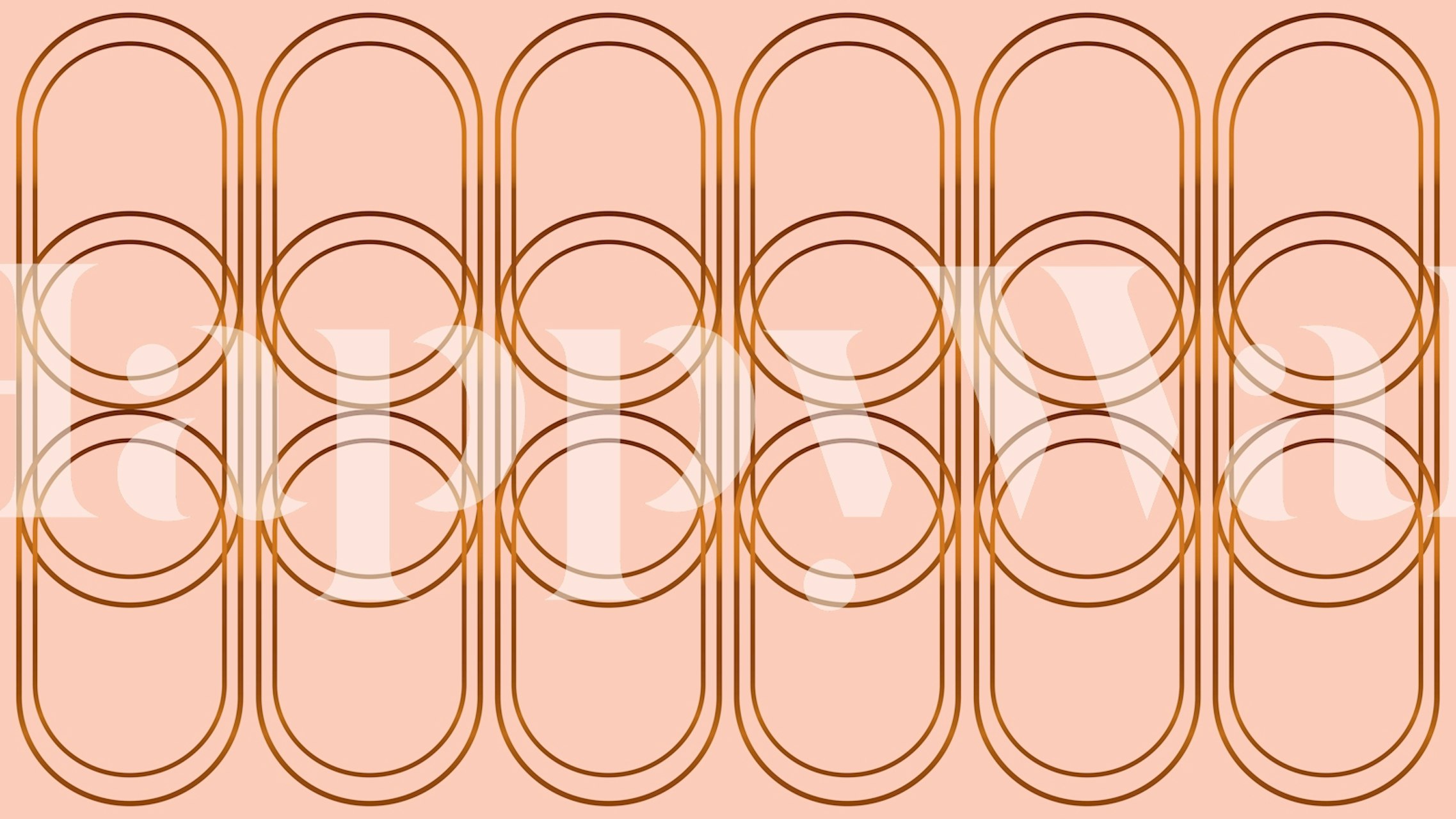 Tapeta Peach Art Deco v stylovém pokoji