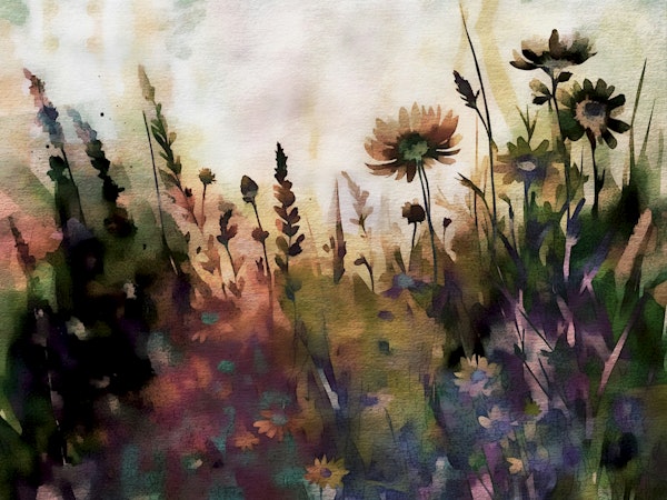 Moody Wildflower Art