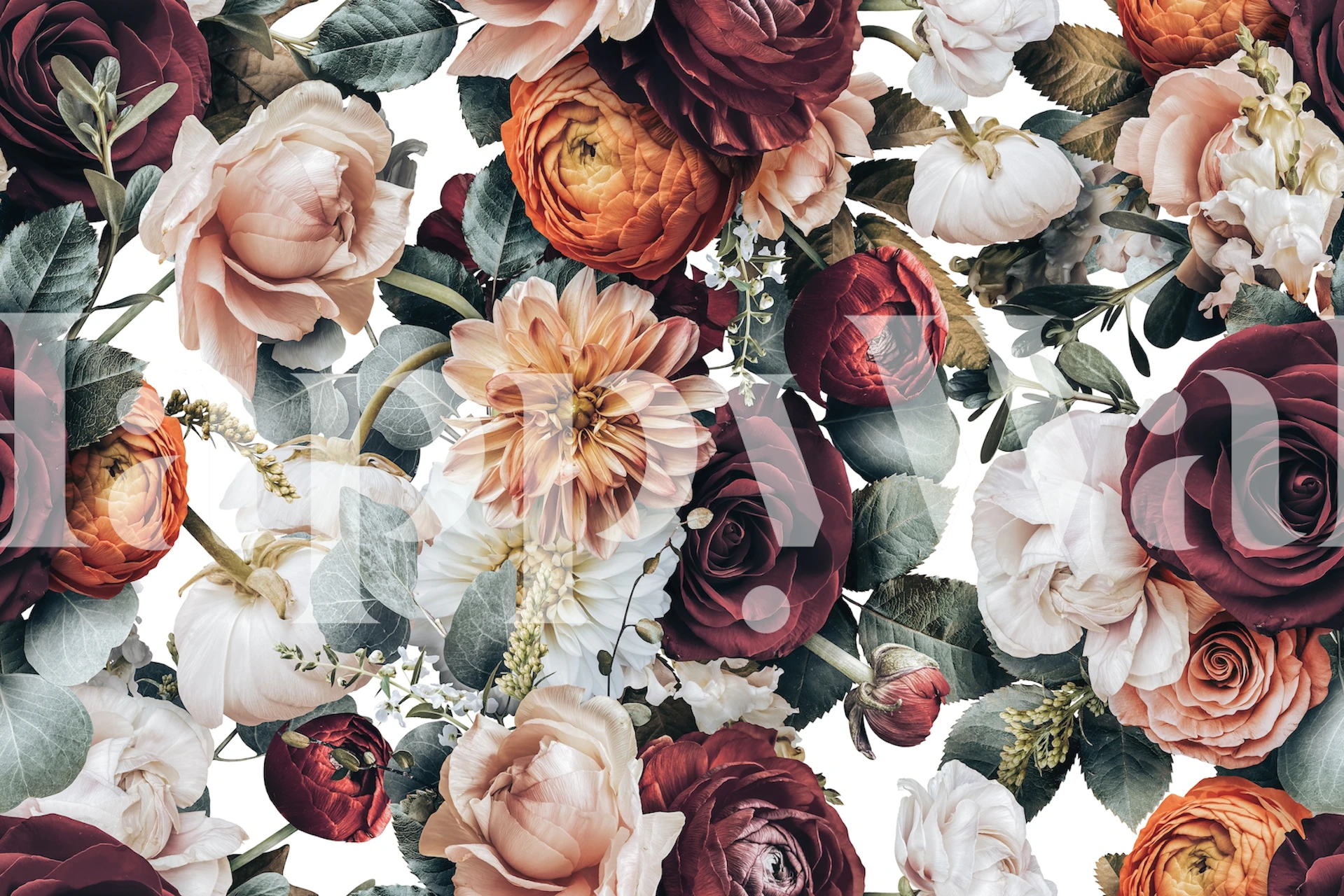 Kwiatowa tapeta w ustawieniu pokoju