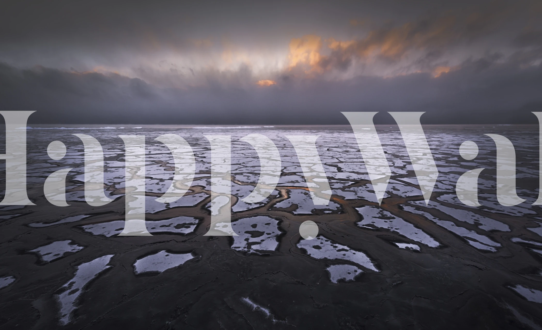 Coastal sunset with twilight hues and reflective tide pools wall mural