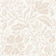 Block print floral neutral beige on white