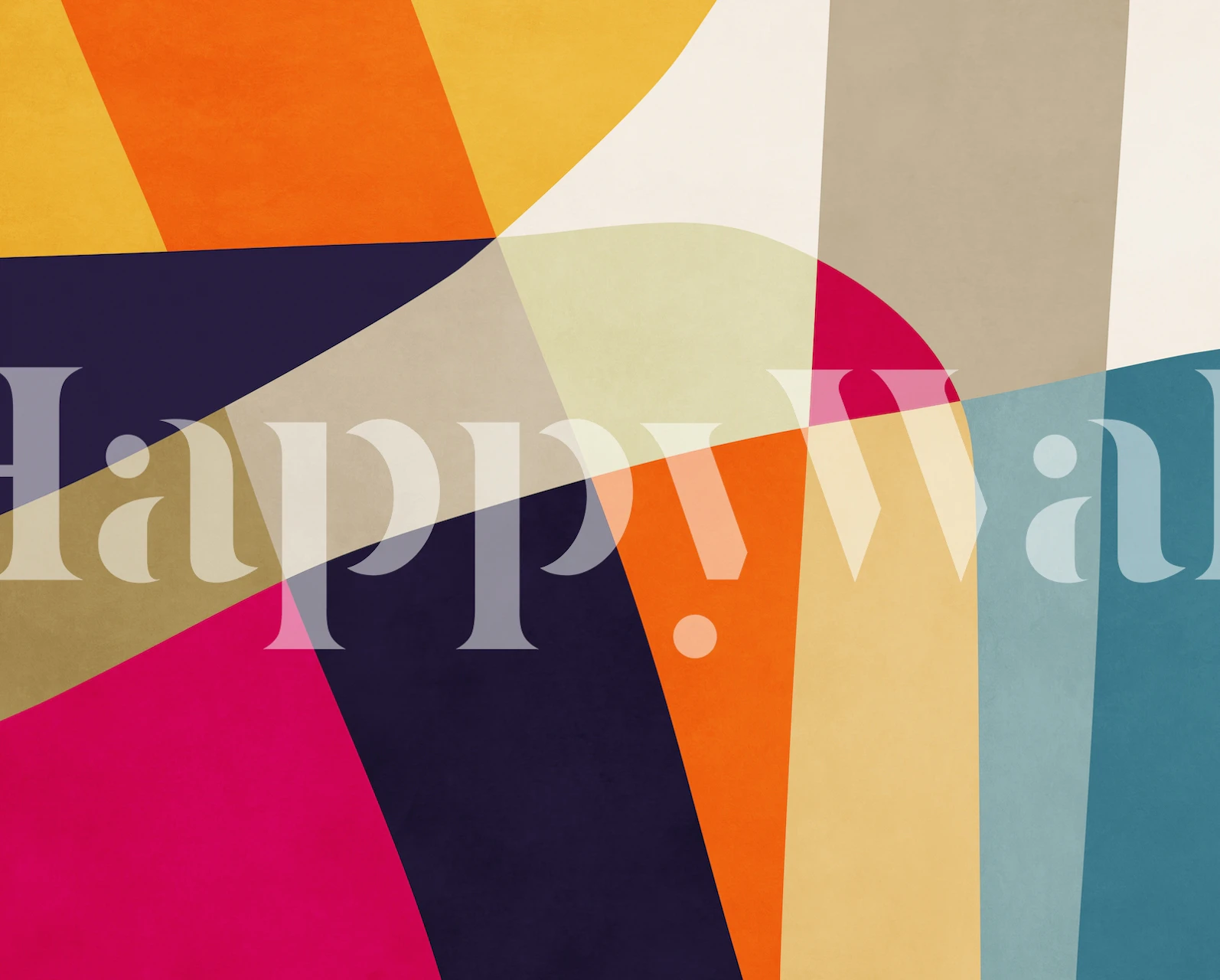 Kleurrijke abstracte wanddecoratie in een kamer