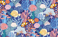 Tropical Coral Reef - blue wallpaper