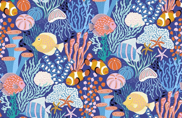 Tropical Coral Reef - blue