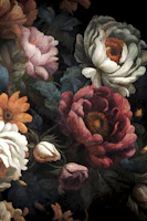 Moody Baroque Flower Art tapete
