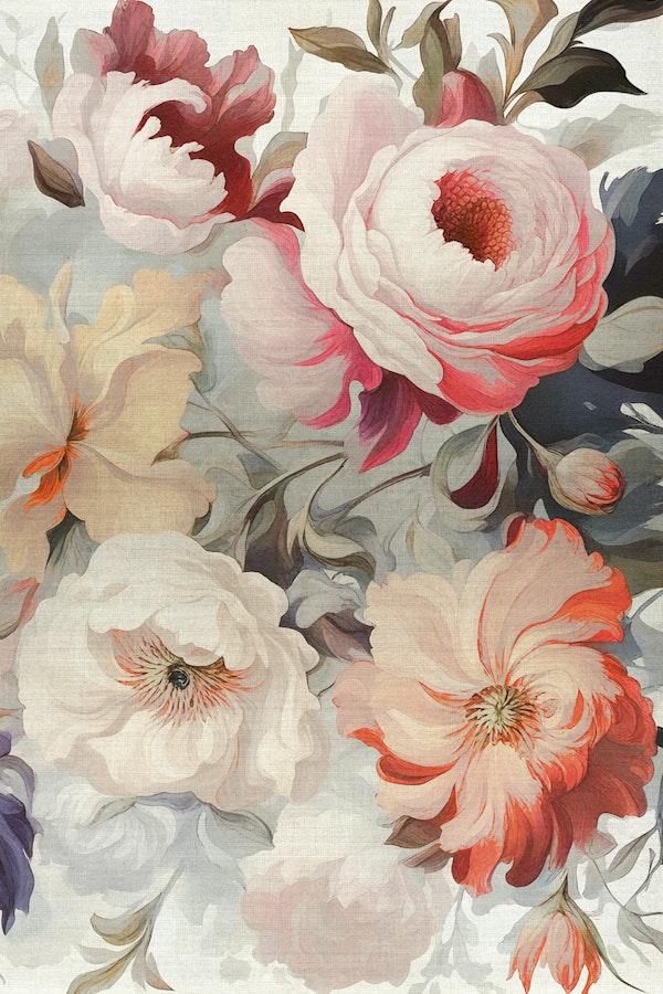 Moody Baroque Flowers Pastel