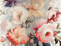 Large Baroque Flowers wallpaper