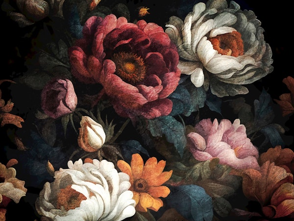 Large Moody Baroque Flowers