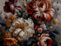Moody Baroque Flowers Large tapete