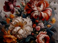 Moody Baroque Flowers Large wallpaper