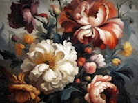 Moody Baroque Flowers Painting tapete