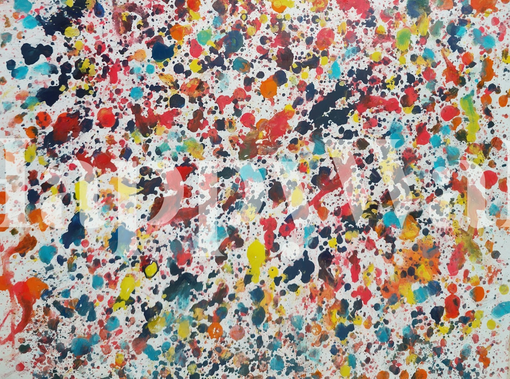 Kolorowa tapeta Paint Splashes w pokoju