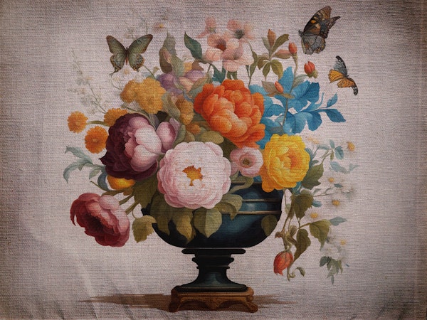 Moody Baroque Flower Canvas