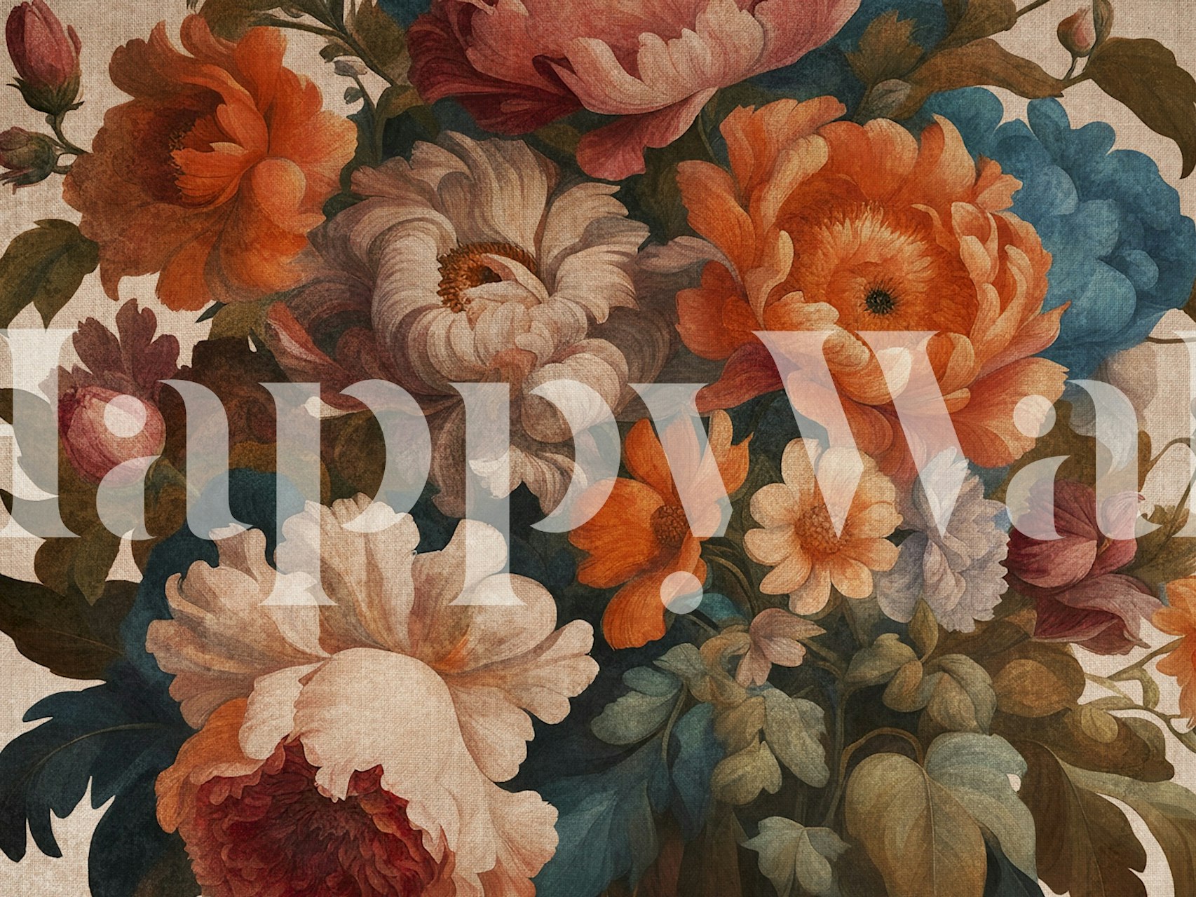 Κομψό σχέδιο φλοράλ ταπετσαρίας μπαρόκ