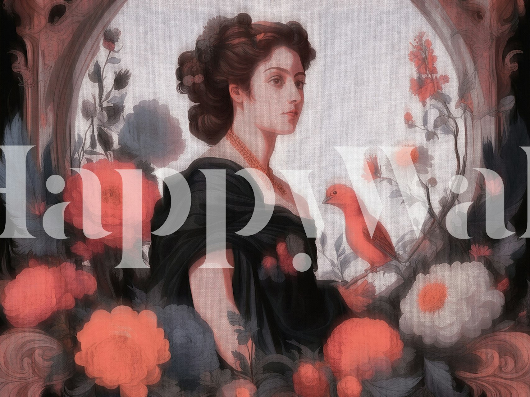 Madame Neon Baroque tapeta u postavci sobe