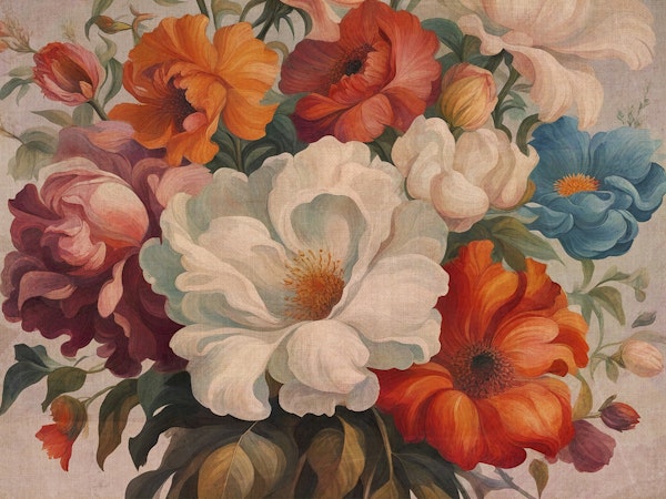Moody Warm Baroque Flowers