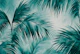 Tropical Paradise Palm Leaves Watercolor Teal
