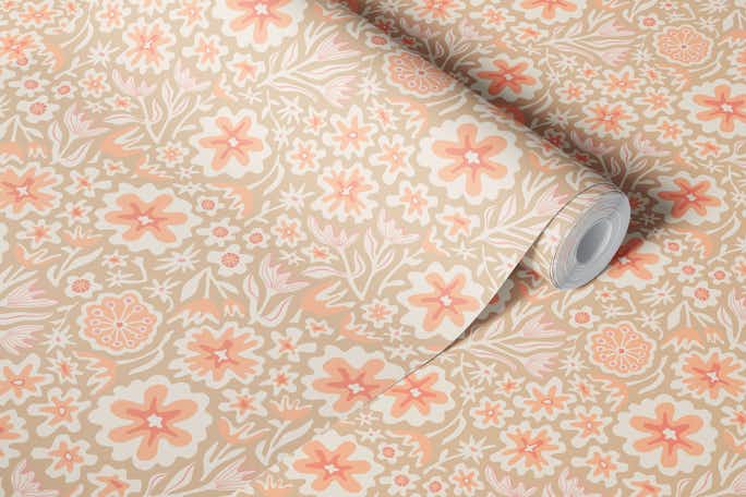 SAYULITA Tropical Floral - Peach Fuzz Smallwallpaper roll