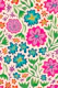 Sayulita Tropical Floral Rainbow Cream Large