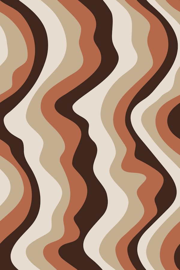 GOOD VIBRATIONS Mod Wavy Stripes Brown Beige