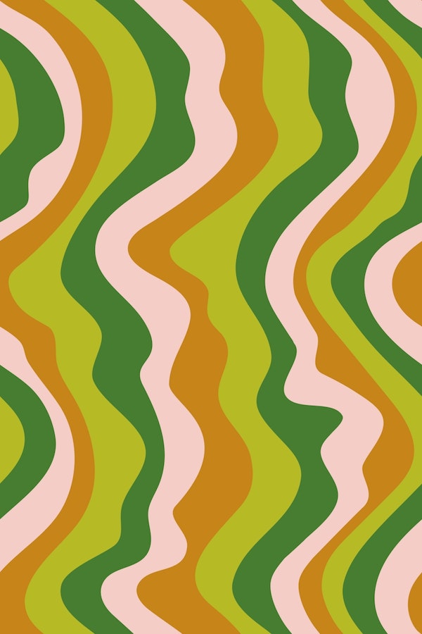 GOOD VIBRATIONS Mod Wavy Stripes Green Copper