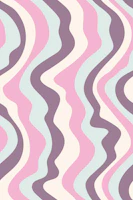 GOOD VIBRATIONS Mod Wavy Stripes Pink Plum tapet