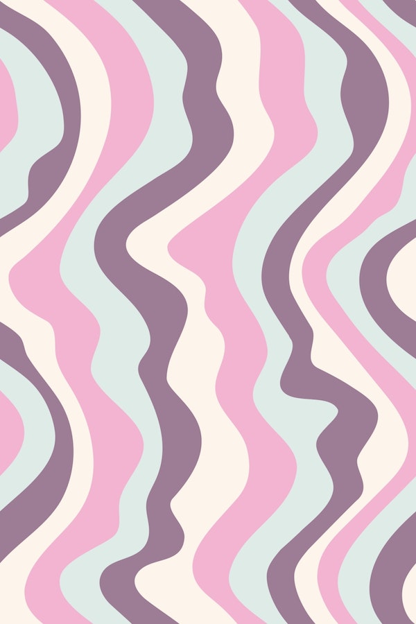 GOOD VIBRATIONS Mod Wavy Stripes Pink Plum