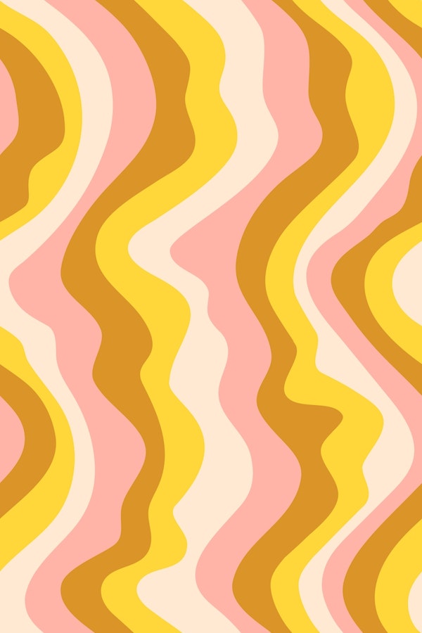 GOOD VIBRATIONS Mod Wavy Stripes Pink Yellow