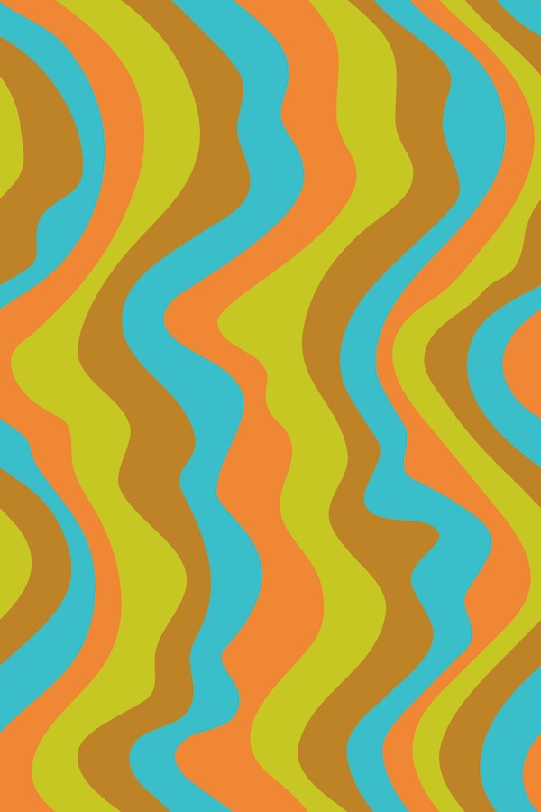 GOOD VIBRATIONS Mod Wavy Stripes Orange Lime