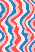GOOD VIBRATIONS Mod Wavy Stripes Red Blue ταπετσαρία