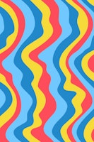 GOOD VIBRATIONS Mod Wavy Stripes Blue Yellow ταπετσαρία
