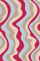 GOOD VIBRATIONS Mod Wavy Stripes Magenta Red wallpaper