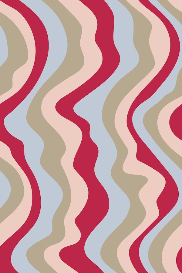 GOOD VIBRATIONS Mod Wavy Stripes Magenta Red