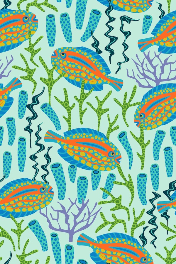 TROPICAL ZONE Undersea Fish Ocean Coral Aqua