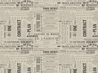 Old Print And News Typography Beige papel de parede