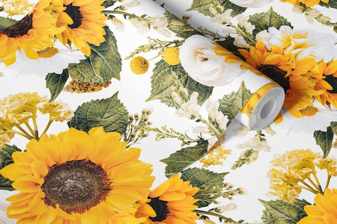 Enchanted Sunflowers Cascadewallpaper roll